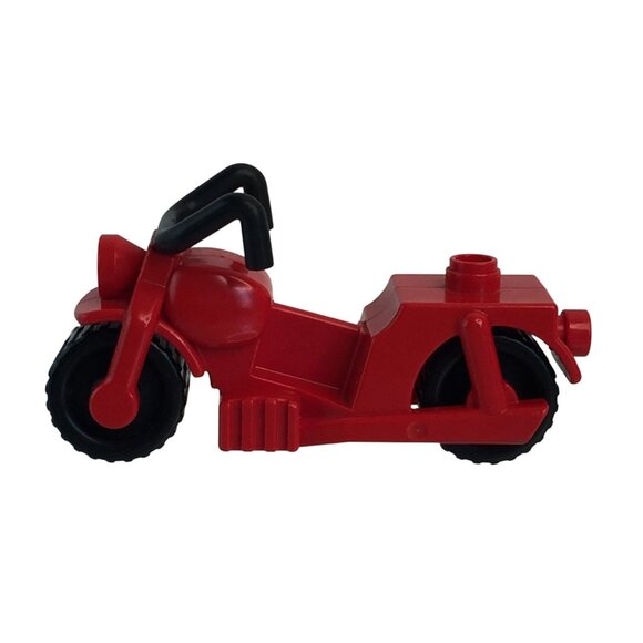 Vintage Lego Duplo Red Motorcycle Lot of 2 Bike Motorbike Vehicle Toy - Picture 7 of 11